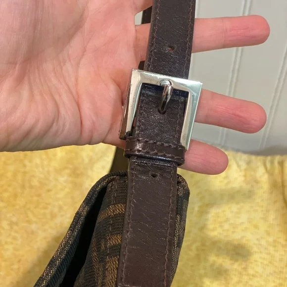 Authentic Fendi Zucca FF Baguette Shoulder Handbag Purse & Dust Bag Pre-owned - Picture 7 of 14